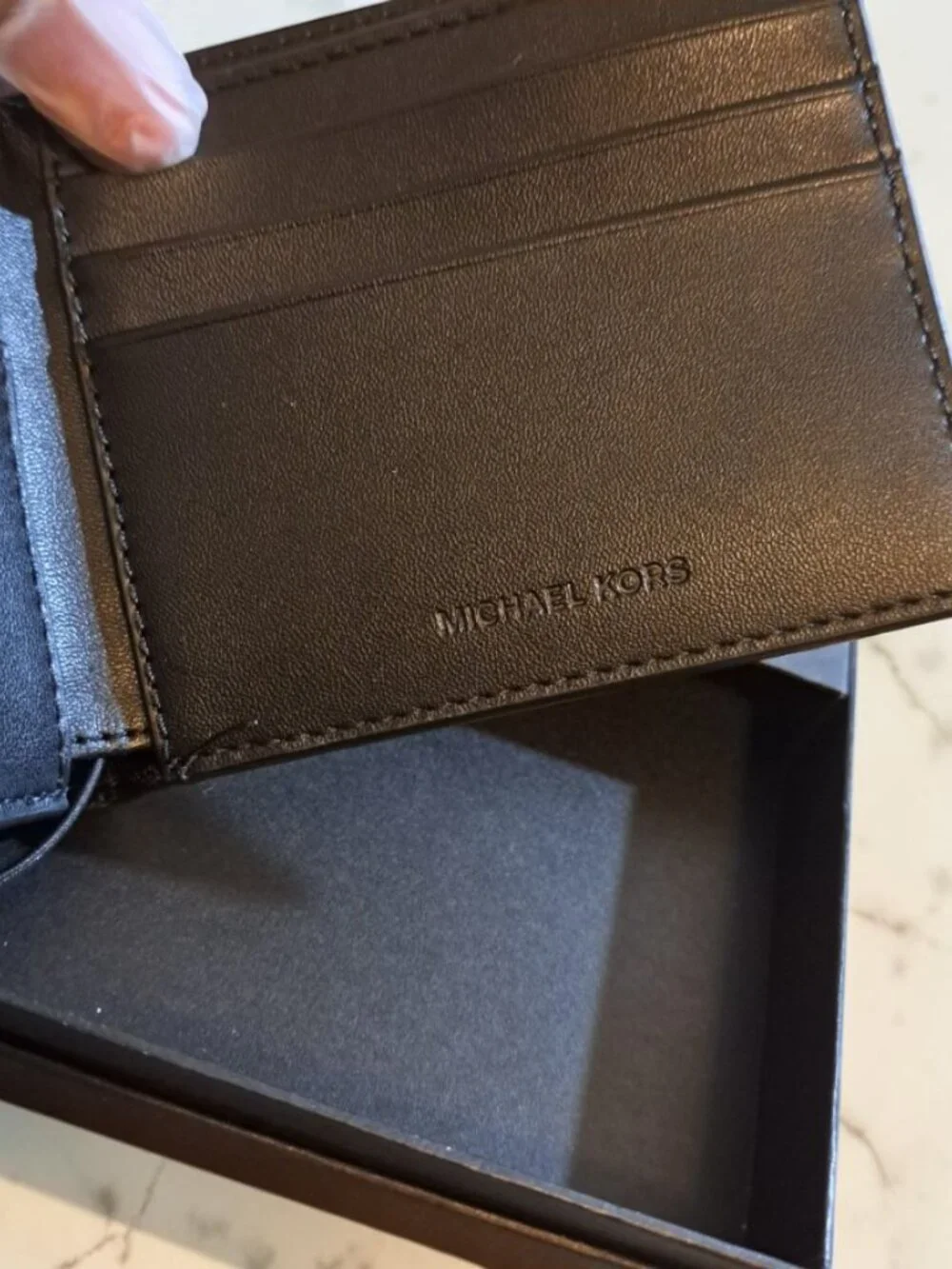 Michael Kors Men’s MK Black & MK Red /Blue /White Billfold Wallet Bundle